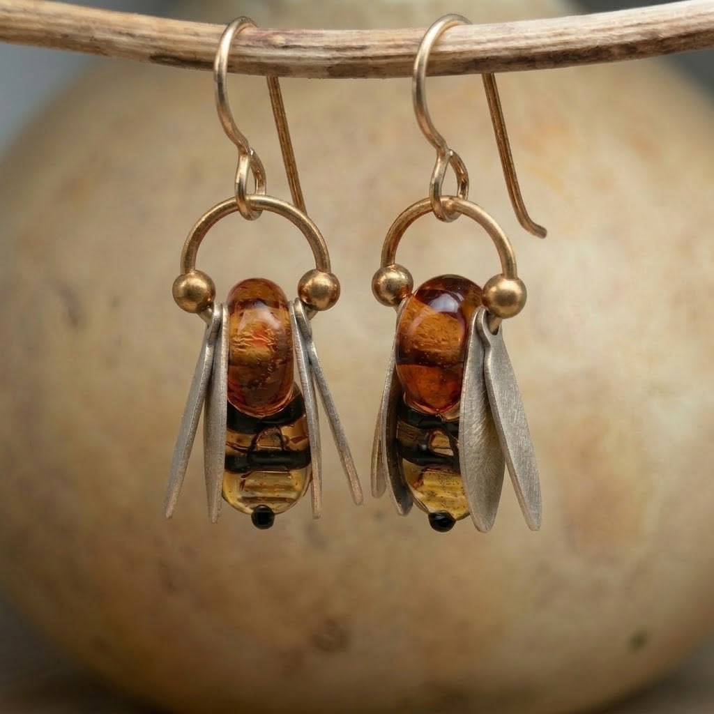 "Honey Drop" Bee Earrings